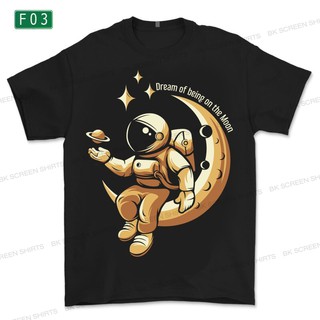 เสื้อสกรีน F03 สีดำ ผ้าCotton100% นุ่มใส่สบาย