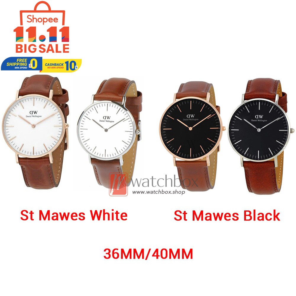 original dw classic st mawes นาฬิกาข้อมือสําหรับผู้ชาย/ผู้หญิง 36 มม./40 มม.