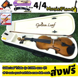 Golden Leaf Violin ไวโอลิน รุ่น R-35MA มีหลายขนาด เลือกไซส์ได้ พร้อม กระเป๋า ที่รองบ่า คันชักไวโอลิน ยางสน สายไวโอลิน