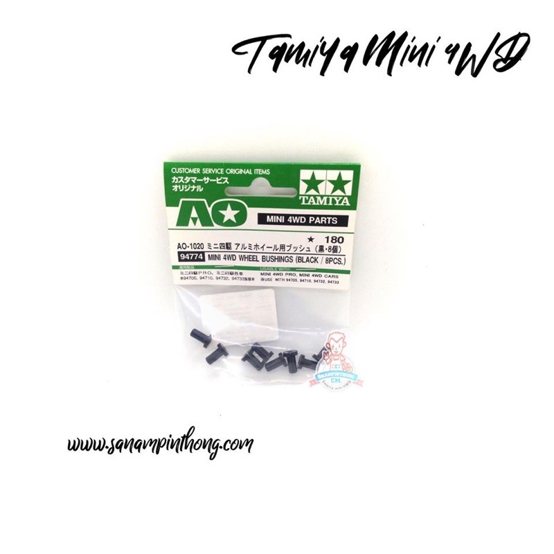 Tamiya Item #94774 – Mini 4WD Wheel Bushings (Black / 8 pcs.)