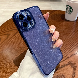 เคสโทรศัพท์มือถือแบบนิ่ม TPU ใส กันกระแทก แต่งกลิตเตอร์ หรูหรา สําหรับ iPhone 14 13 Pro Max 14 Plus