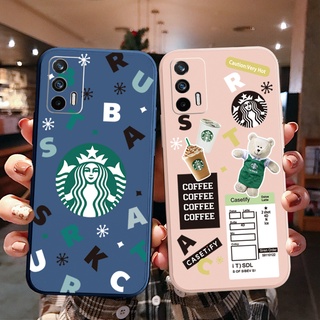 เคสโทรศัพท์มือถือ ขอบสี่เหลี่ยม ลาย Starbucks สําหรับ OPPO A16 A94 A53 A15 A12 AX7 A52 A72 A92 A74 A54 5G