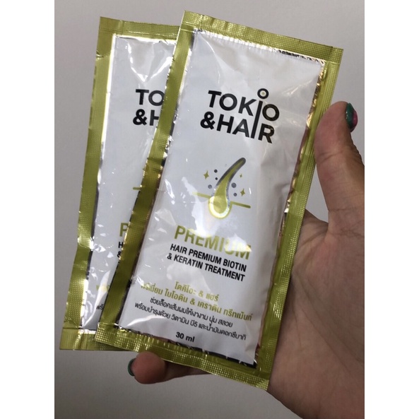 พร้อมส่ง โตคิโอะ&แฮร์ พรีเมี่ยม ไบโอติน&เคราติน ทรีทเม้นท์(ซองเขียว)