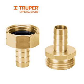 TRUPER 12704 ข้อต่อทองเหลือง 2 ทางตัวผู้ตัวเมีย 1/2 นิ้ว (CFM-1/2B)