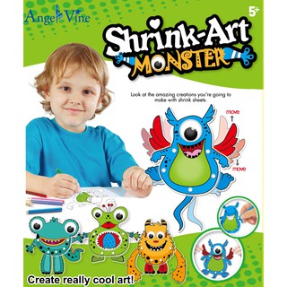 งานศิลปะประดิษฐ์ของเล่นตัวการ์ตูน Shrink Art Monster