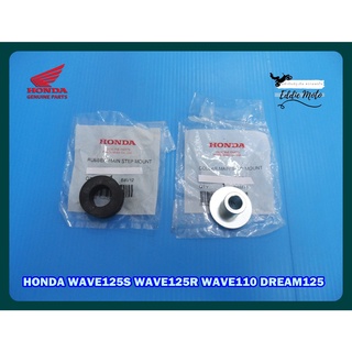 HONDA WAVE125S WAVE125R WAVE110 DREAM125 RUBBER &amp; COLLAR MAIN STEP MOUNT "GENUINE PARTS" // ลูกยาง บูช รองพักเท้าหน้า