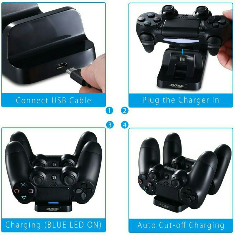 แท่นชาร์จจอย PS4 แบบคู่ ยี่ห้อ DOBE (PS4 Dual Charging Dock by DOBE) (ที่ชาร์จจอย PS4)