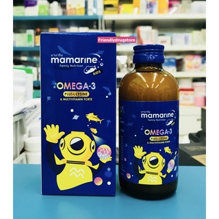 mamarine KIDS OMEGA-3 (ผลิต 14/02/2019) PLUS LYSINE &amp; MTV FORTE 120ML สูตรเข้มข้น ช่วยเจริญอาหาร บำรุงสองความจำ