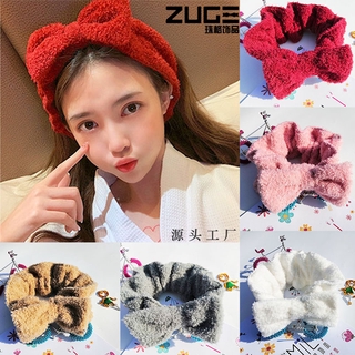 Korean Soft Sweet Bow Broadside Wash Hair Band Simple Mask Apply Month Headband Hair Band Headwear