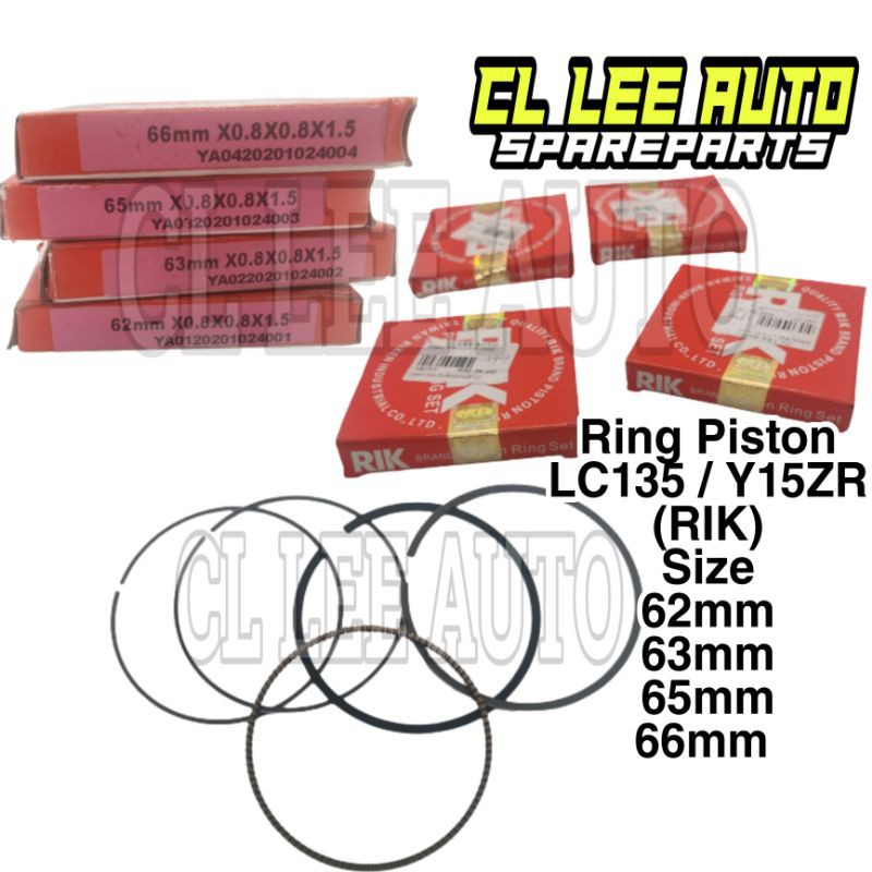 RING PISTON LC135 / Y15ZR / Y15 / 62MM 63MM 65MM 66MM RIK japan