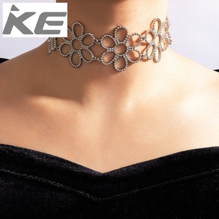 Exaggerated Jewelry Floral Hollow Necklace Metal Geometric Flower Irregular Wide Clavicle Chai