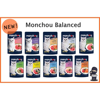 monchou สูตร Balanced อาหารแมว อาหารเปียกแมว อาหารซอง บรรจุ 70g (x1ซอง)