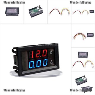 {WonderfulBuying} โวลต์มิเตอร์ แอมมิเตอร์ แรงดันไฟฟ้า ดิจิทัล LED DC 0-100V 10A