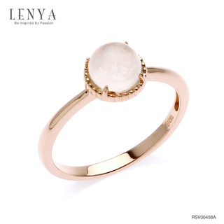 Lenya Jewelry แหวนโรสควอตซ์ (Rose Quartz ) ตัวเรือนเงินแท้ชุบพิ้งโกล์ด  เสริมเสน่ห์โดดเด่นในเรื่องความรัก