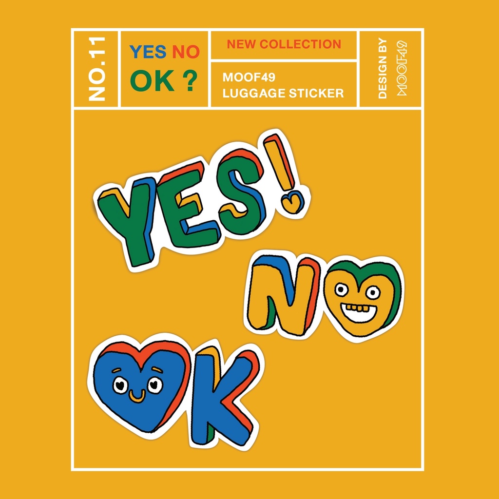 MOOF49 ملصقات Yes No Ok مقاومة للماء — صورة 5