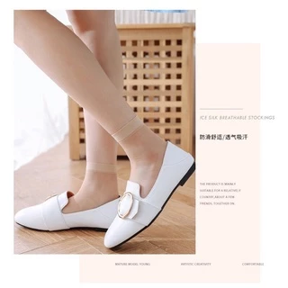 kingshopping (PP1) (ร้านไทย) ถุงเท้าสั้นผ้าไหมยืดหยุ่น ราคา1คู่ สำหรับผู้หญิง