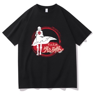 พิมพ์ลายวินเทจเสื้อยืดลําลอง แขนสั้น พิมพ์ลายกราฟฟิคการ์ตูนอนิเมะ Tengen Toppa Gurren Lagann ทรงหลวม ขนาดใหญ่ สไตล์ญี่ปุ