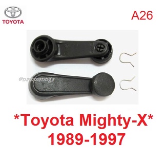 1คู่ มือหมุนกระจก TOYOTA HILUX MIGHTY-X 1980 - 1996 สีเทา โตโยต้า ไมตี้เอ็กซ์ มือปรับกระจก ที่ปรับกระจกรถ ไมตี้ #A26