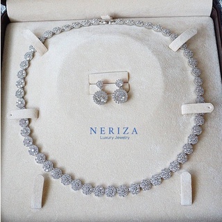 Neriza Jewelry/ชุดเครื่องประดับเพชรสังเคราะห์ เกรดพรีเมี่ยมประกายไฟเทียบเท่าเพชรแท้ NSW033