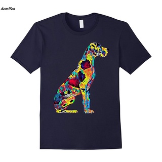 เสื้อยืดผ้าฝ้ายพิมพ์ลาย Great Dane True Friend สไตล์ฮาราจูกุสําหรับผู้ชาย