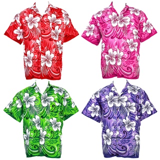 🌴 ไซส์ S เสื้อเชิ้ตฮาวาย เสื้อลายดอก Hawaiian Shirt Aloha Holiday HW271