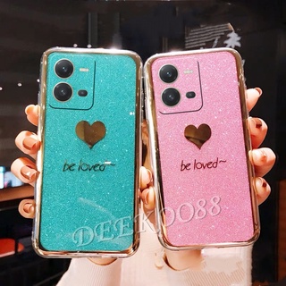 เคสโทรศัพท์มือถือแบบแข็ง VIVO V25 V25e Y02S Y16 Y22 Y22S Y35 4G 5G Smartphone Case Glitter Be Loved Hardcase Handphone Casing Girl Yellow Pink Back Cover VIVOY35 VIVOY16 VIVOV25e VIVOV25