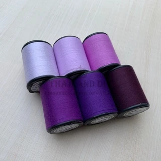 ด้ายเย็บผ้าสีม่วง ตราหัวเสือ 600หลา ด้ายไล่เฉดสี ด้ายสีม่วงอ่อน สีม่วงแก่ ม่วงเปลือกมังคุด ด้าย WOP ด้ายเย็บผ้าโทนสีม่วง