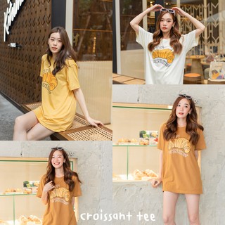 เสื้อยืด 𝘾𝙧𝙤𝙞𝙨𝙨𝙖𝙣𝙩 𝙏𝙚𝙚 🥐 ,  BROWN / CREAM / YELLOW