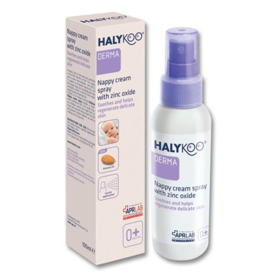 HALYKoo Happy cream spray with zinc oxide ผลิตภัณฑ์เครื่องสำอางค์บำรุงผิวก้นเด็ก100ML