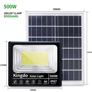 Solar lights 500Wไฟโซล่า ไฟกันน้ำกลางแจ้ง ไฟสปอตไลท์ กันน้ำ ไฟ Solar Cell ใช้พลังงานแสงอาทิตย์ โซลาเซลล์ ไฟถนนเซล