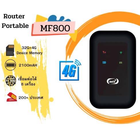 ☫ [ใหม่ สินค้าโปรโมชั่น] ฮอตสปอตไร้สาย ซิมการ์ด เราเตอร์ แบบพกพา MF800 ...