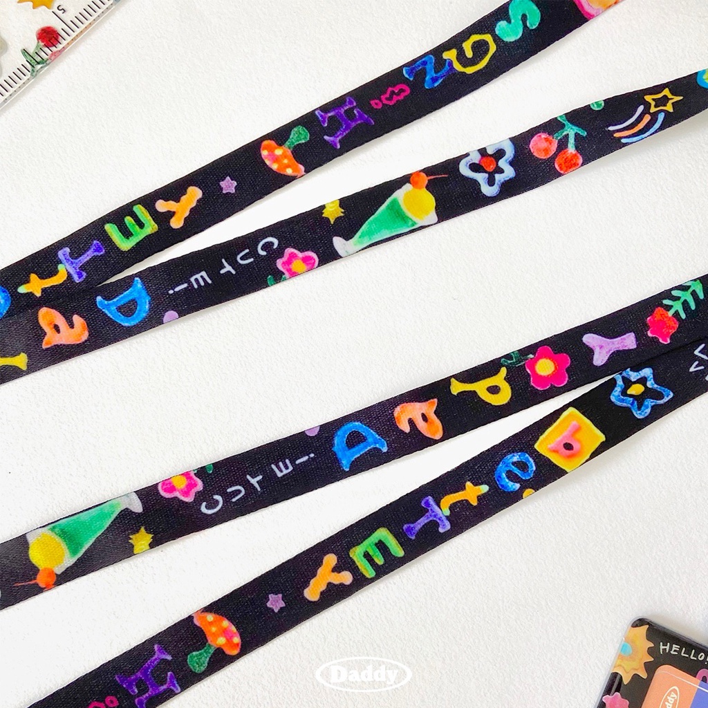 DADDY | Soda Lime Lanyard สายคล้องบัตร สายคล้องคอ สีดำ