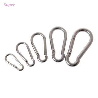 Super 304 Stainless Steel Spring Carabiner Snap Hook Keychain Quick Link Lock Buckle