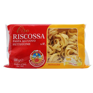 RISCOSSA Egg Fettuccine #87 เส้นพาสต้าผลิตจากแป้งดูรัมแท้ 100% นำเข้าจากอิตาลี ขนาด 500 กรัม