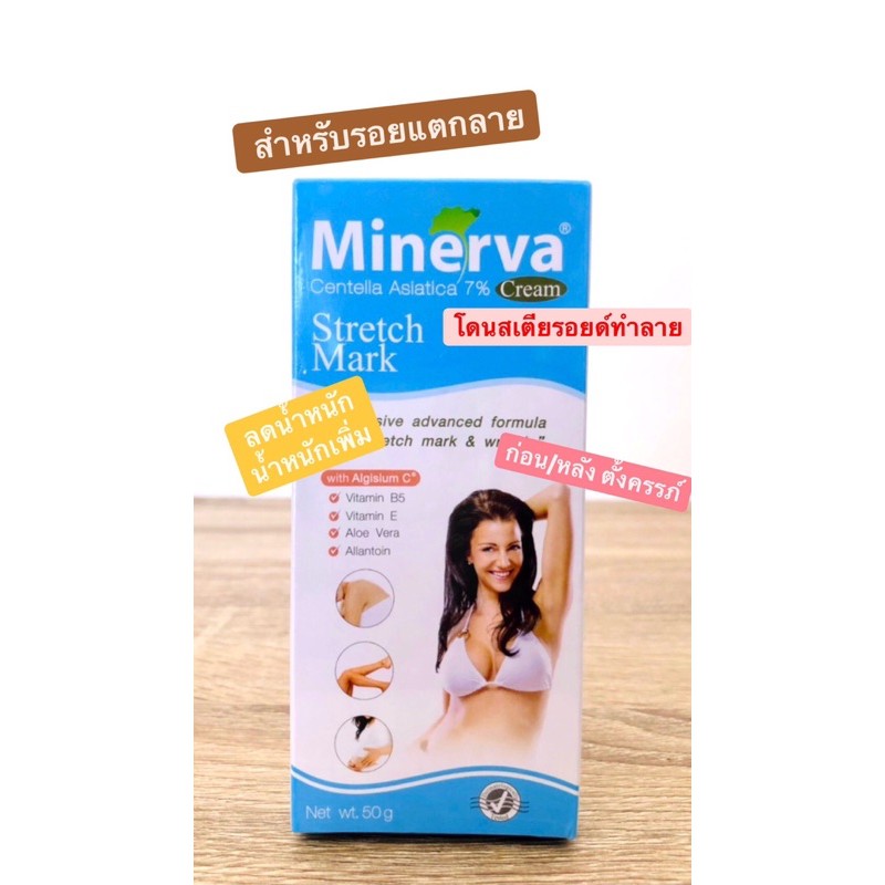 (Exp.02/11/2023) MINERVA STRETCH MARK CREAM ครีมสำหรับรอยแตกลายสูตรเข้มข้นพิเศษ