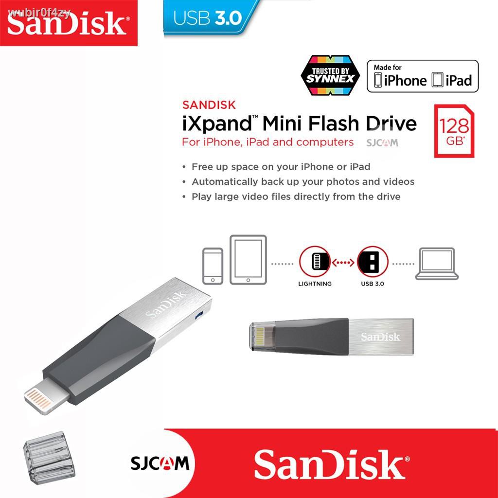 △✌SanDisk iXpand Mini flash drive 128GB (SDIX40N_128G_GN6NE) แฟลชไดร์ฟ สำหรับ iPhone iPad iPod ไอโฟน ไอแพด ประกัน Synnex