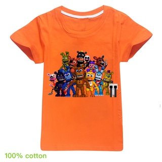 เสื้อยืดแขนสั้น ผ้าฝ้าย 100% พิมพ์ลาย Five Nights At Freddy แฟชั่นฤดูร้อน สําหรับเด็กผู้ชาย และเด็กผู้หญิง 2020