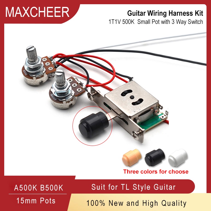 2 รถกระบะสายไฟ Prewired/3-Way Switch 1T1V 500K หม้อ/สําหรับ FD TL เปลี่ยนกีตาร์