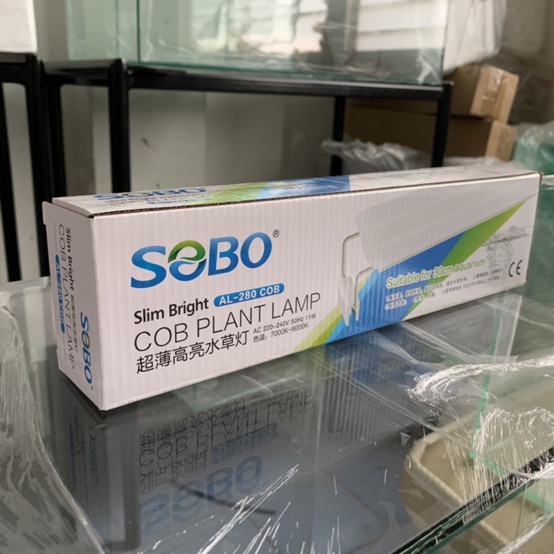 โคม สำหรับตู้พรรณไม้น้ำ ตู้ปลา SOBO slim bright COB Plant lamp ขนาด 20 30 40 50 60 80 เซ็น ไฟไม่มีประกัน ขายืด7 cm
