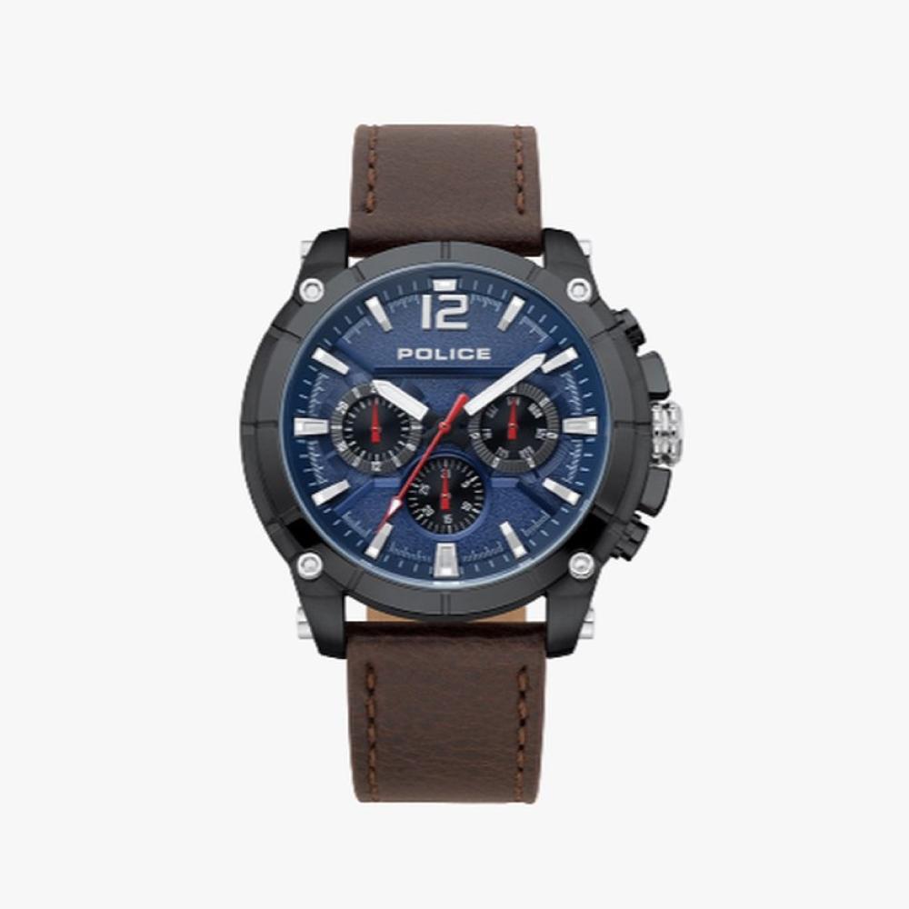 (ของแท้ประกันช้อป) POLICE นาฬิกาข้อมือ WEISEN สายหนังสีน้ำตาล รุ่น PL-15724JSB/03  นาฬิกาข้อมือผู้ชาย