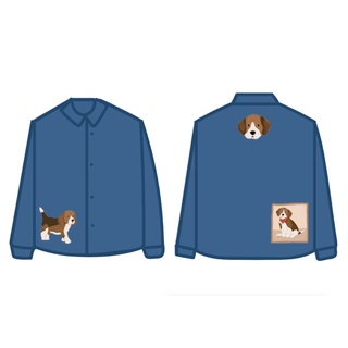 beagle dog shirt (blue)