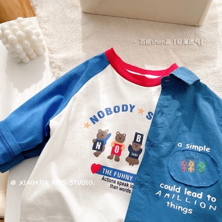 [Babycat] พร้อมส่ง ขายดี ใหม่ เสื้อยืดแขนยาว ลายการ์ตูน Raglan สไตล์เกาหลี ญี่ปุ่น ฤดูใบไม้ร่วง สําหรับเด็กผู้ชาย ผู้หญิง 2022