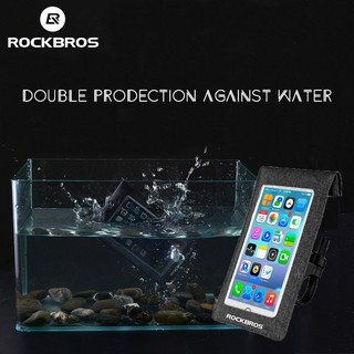 Rockbros กระเป๋าใส่โทรศัพท์มือถือ กันน้ํา หน้าจอสัมผัส สําหรับติดรถจักรยาน ว่ายน้ํา