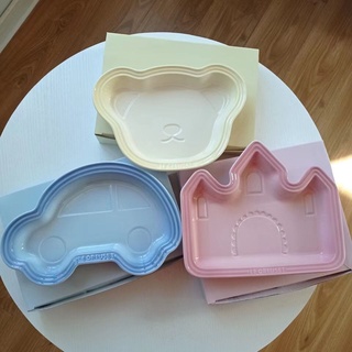 LeCreuset childrens tableware baby series ceramic tableware bear plate car castle plate