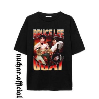 เสื้อยืดผ้าฝ้ายพิมพ์ลายเสื้อยืด พิมพ์ลาย BRUCE LEE GOAT สีดํา สไตล์วินเทจ พรีเมี่ยม สําหรับผู้ชาย ผู้หญิง 21savage S-4XL