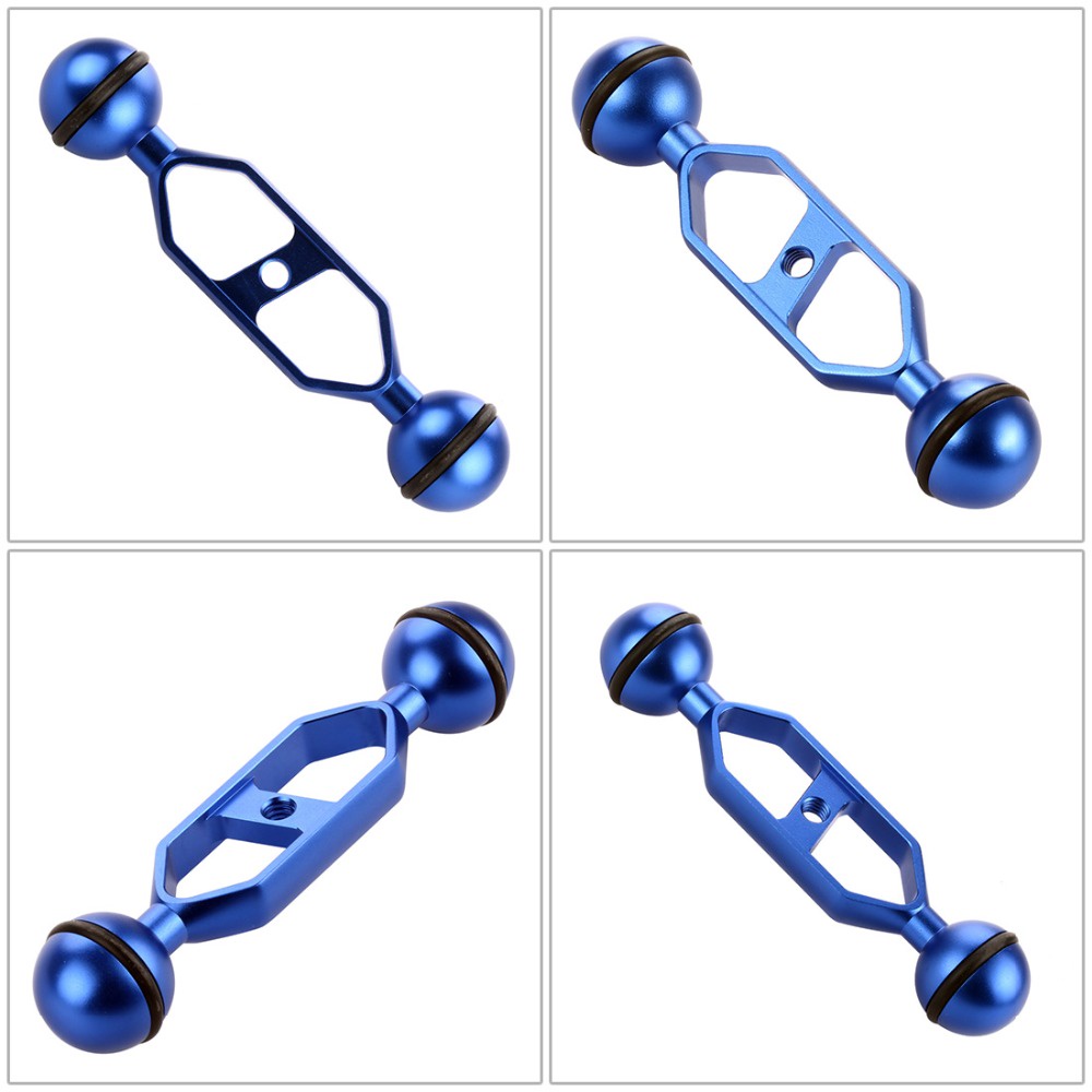 Xt-xinte อลูมิเนียมดําน้ําอุปกรณ์ถ่ายภาพ Dual Ball Joint Arm กล้องสําหรับใต้น้ําสําหรับ GoPro 13 12 Action กล้องอุปกรณ์เสริม