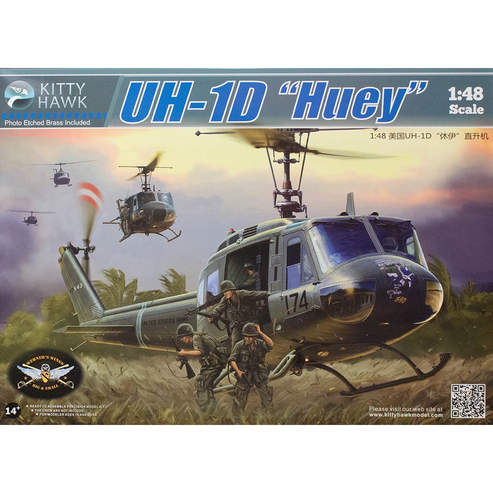 พลาสติก โมเดล ประกอบ Kitty Hawk สเกล 1/48 UH-1D 'Huey' - (80154)