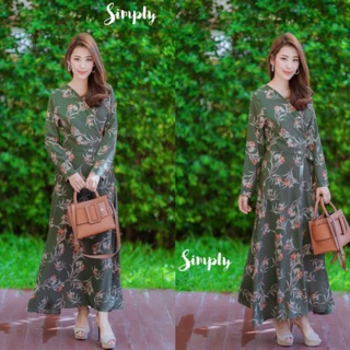 Maxi Dress ป้ายหน้า ผูกเอว