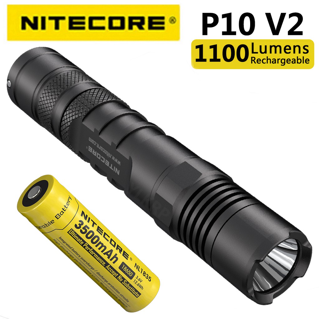 NITECORE P10 V2 1100 ลูเมน CREE XP-L2 V6 LED สําหรับไฟฉายกันน้ําล่าสัตว์กลางแจ้งไม่มีแบตเตอรี่