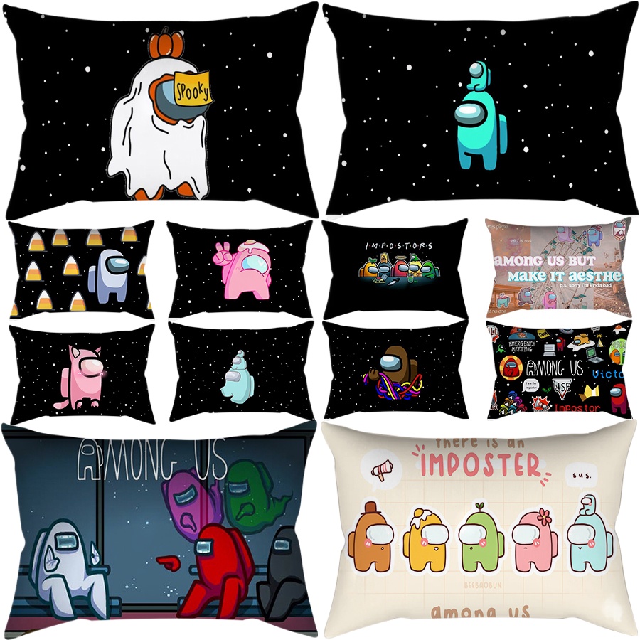 discount◄►Among Us Sofa Rectangle Pillow Cases Throw Pillow Cover Throw Pillow Case with Zipper Bedd